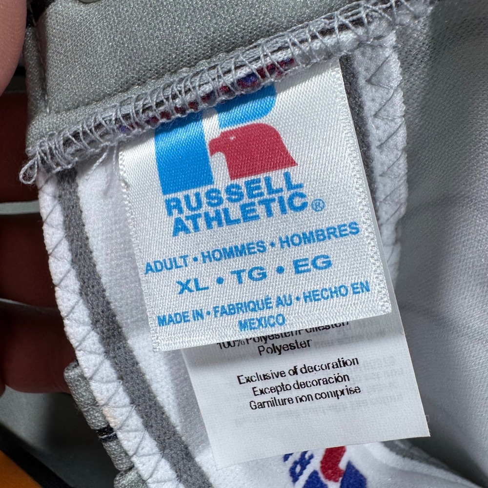 Russell Athletic Baseball Pants Mens XL Grey Orange Pinstripe Side Stripe Sport - Picture 8 of 13
